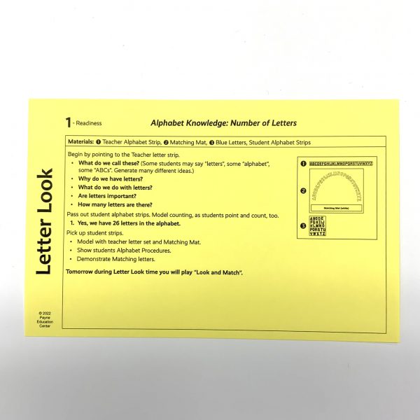 NR Letter Look Cards (Yellow)